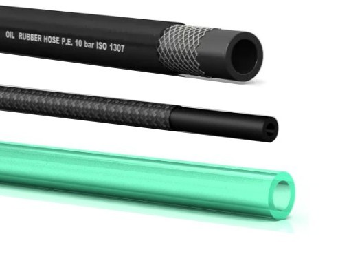 RC - RCL - RCP Tubi carburante in gomma lisci, trecciati e PVC